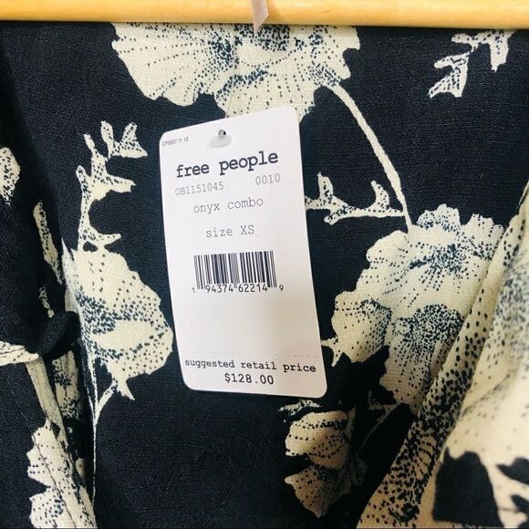 Free People French Quarter Floral Black Wrap Dress - Picture 4 of 15